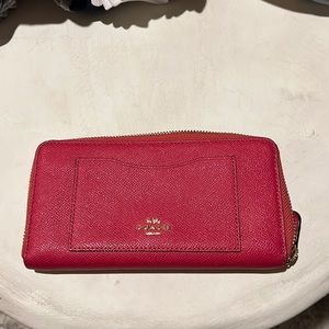 Dark pink coach wallet